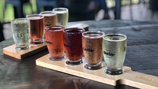 A flight of beers.