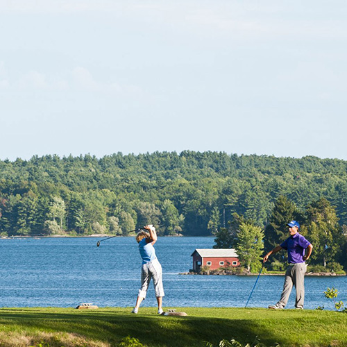 Golfers in the 1000 Islands