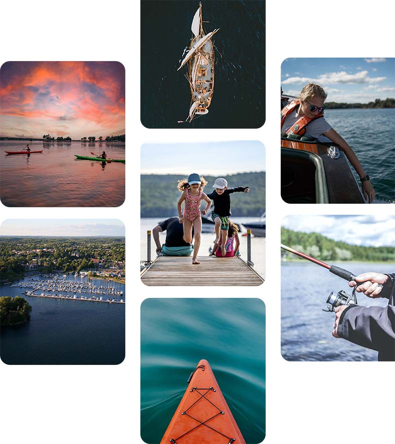 On the water in the 1000 Islands.