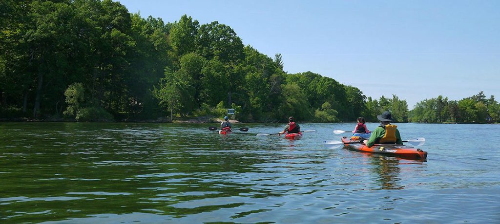 Kayaking in the 1000 Islands.