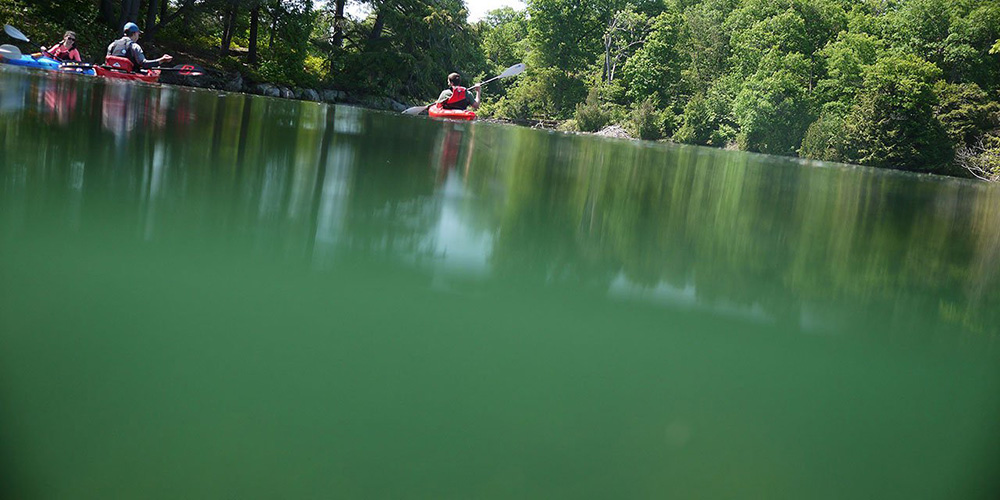 The green waters of the St. Lawrence River.