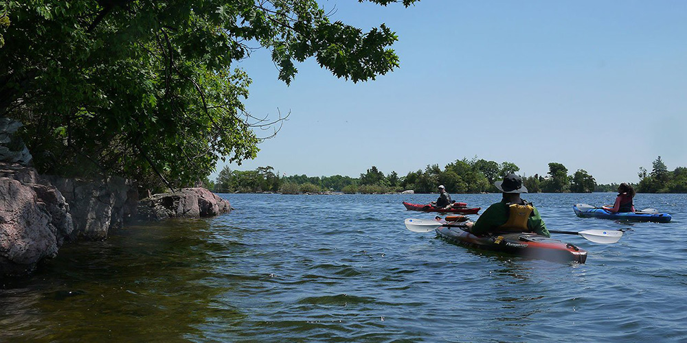 Kayaking in the 1000 Islands.