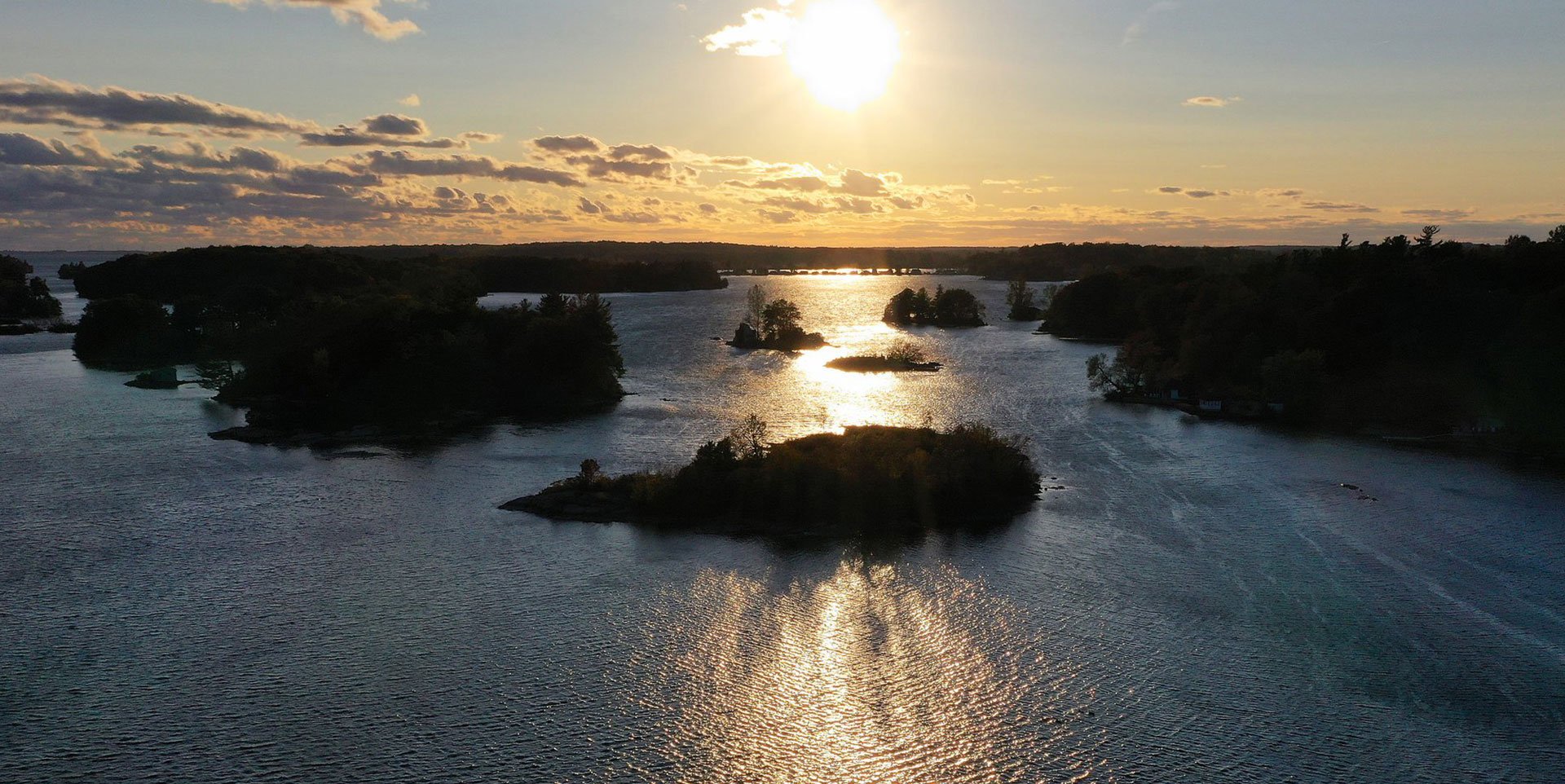 The sunset over the St. Lawrence River.