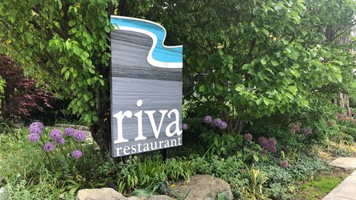 Riva Restaurant sign.