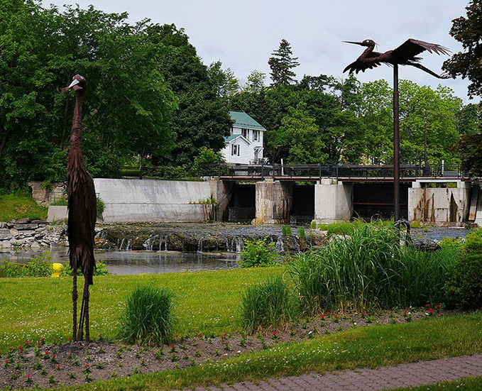 A bridge in a park