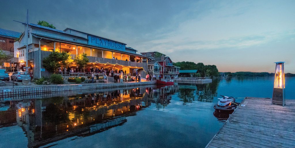 The Thousand Islands Playhouse at dusk.