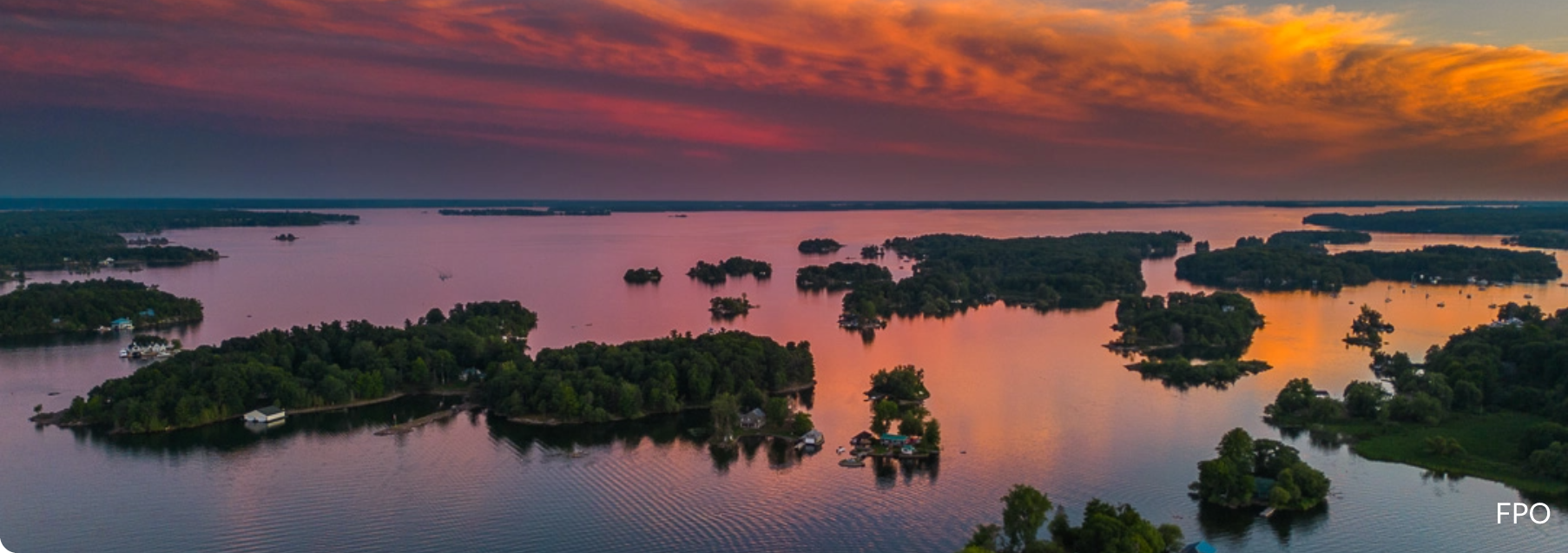 The St. Lawrence River at sunset. 